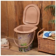 Ведро-туалет, 17 л, съемный стульчак, "Плетенка"