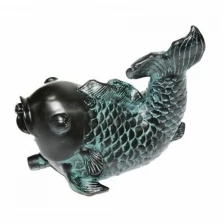 Фигура для пруда "Рыбка", под бронзу, полистоун, 14 см