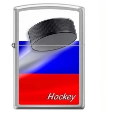 Зажигалка Российский хоккей серебристая. США! серебристый Zippo 200 RUSSIAN HOCKEY PUCK GS