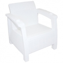Альтернатива Кресло «Ротанг», 73 × 70 × 79 см, без подушки, цвет белый