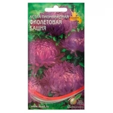 Семена цветов Астра пионовидная "Фиолетовая Башня" О, 85 шт., 3 шт.