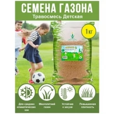 Газонная трава, Семена газонной травы для детских и игровых площадок, для любых видов почв, Евро-Семена Детская 1кг