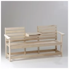 Добропаровъ Скамейка, 160×60×90см, из липы, с выдвижным столиком, "Добропаровъ"
