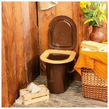 Альтернатива Ведро-туалет, 17 л, съёмный стульчак, коричневый