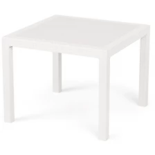 Пластиковый стол "Ротанг-плюс" 940х940х740мм белый М8693