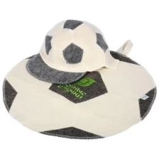 Набор из 2х предметов Банные штучки (шапка Футбольный мяч коврик Футбольный мяч) войлок (41126)