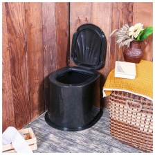Туалет дачный, h = 35 см, без дна, с отверстиями для крепления к полу, чёрный