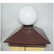 Металлический колпак на столб коричневый с фонарем