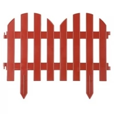 Забор декоративный GRINDA "палисадник", 28x300см, терракот