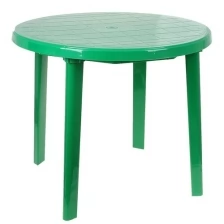 Стол круглый, размер 90x90x75 см, цвет зеленый