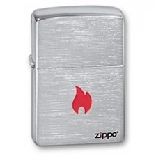 Зажигалка Zippo Flame Brushed Chrome Серебристая-Матовая