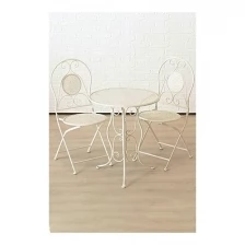 Комплект кованой садовой мебели лилли (стол и два стула), белый