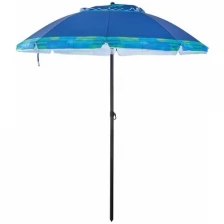 Пляжный зонт, 2,2 м, с клапаном, с наклоном, Премиум (синий/зеленая полоса) в чехле