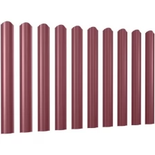 Евроштакетник Line металлический/ заборы/ 0.45 толщина, двухсторонний окрас, цвет 3005 (Красный) 10 шт. 0,5м