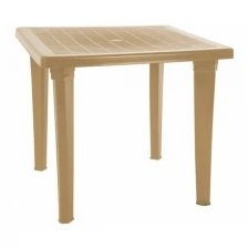 Стол квадратный пластиковый стол универсальный для дома и дачи, размер 85,5 см, бежевый