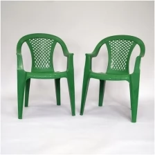 Садовые пластиковые кресла стулья для дачи Фабио, Зеленый, 2 шт