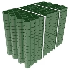 Решетка газонная для организации парковки на газоне Gidrolica Eco Standart пластиковая зеленая, в упаковке 15 штук для покрытия 4,2 м.кв.