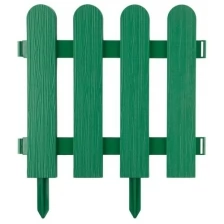 Забор декоративный GRINDA "штакетник", 29x224см, зеленый