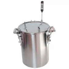 Домашняя коптильня горячего копчения Аромат КНГ-14, для использования в квартире, нержавеющая сталь, 14 литров, в комплекте термометр, щуп для еды, щепа для копчения