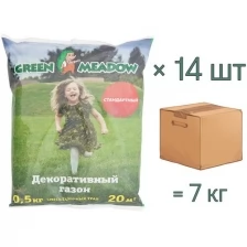 Семена газона декоративный стандартный GREEN MEADOW, 0,5 кг х 14 шт (7 кг)