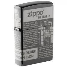 Зажигалка zippo 49049 Newsprint Design Black Ice