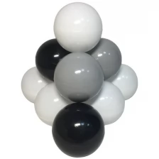 Комплект шариков Hotenok Ретро классика мини (150 шт: черный, серый, белый) для сухого бассейна, sbh158-150