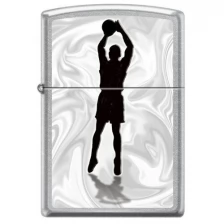 Зажигалка ZIPPO Баскетболист с покрытием Street Chrome™, латунь/сталь, серебристая, 36x12x56 мм Zippo MR-207_basketball