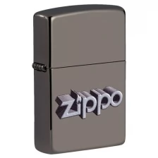Зажигалка Zippo Zippo Design с покрытием Black Ice, латунь/сталь, чёрная, глянцевая, 38x13x57 мм