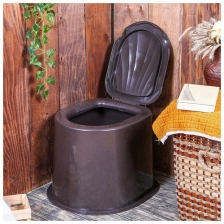 ООО Доступные цены Туалет дачный, h = 35 см, без дна, с отверстиями для крепления к полу, коричневый