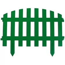 Декоративный забор для сада и огорода, 35 × 210 см, 5 секций, пластик, зелёный, RENESSANS, Greengo