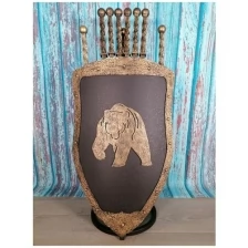 Каминный набор Щит-подставка Медведь на 6 шампуров Монблан