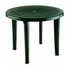 Стол круглый пластиковый пластиковая разборная мебель для дома и дачи, размер 95 см , цвет темно-зеленый