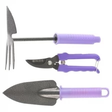 Набор садового инструмента с секатором, пластиковые рукоятки, 3 предмета, Standard, Palisad ( 62904 )