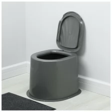 Туалет дачный, h = 35 см, без дна, с отверстиями для крепления к полу, серый