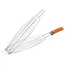Решетка-гриль для рыбы Hot Pot, с деревянной ручкой, 60 x 36 x 12 x 4 см