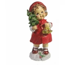 Фигура декоративная Девочка с колокольчиками (красный) 7*7*17см KSMR-715313/W200
