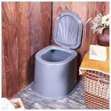 Туалет дачный, h = 35 см, без дна, с креплением к полу, серый .