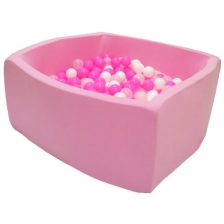 Сухой игровой бассейн Hotenok "Сияние Квадро" розовый 100х40см с 200 шариками: розовый, белый, прозрачный, sbh313