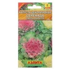 Семена цветов Капуста декоративная "Серенада", смесь окрасок, О, 0,1 г (5 шт)
